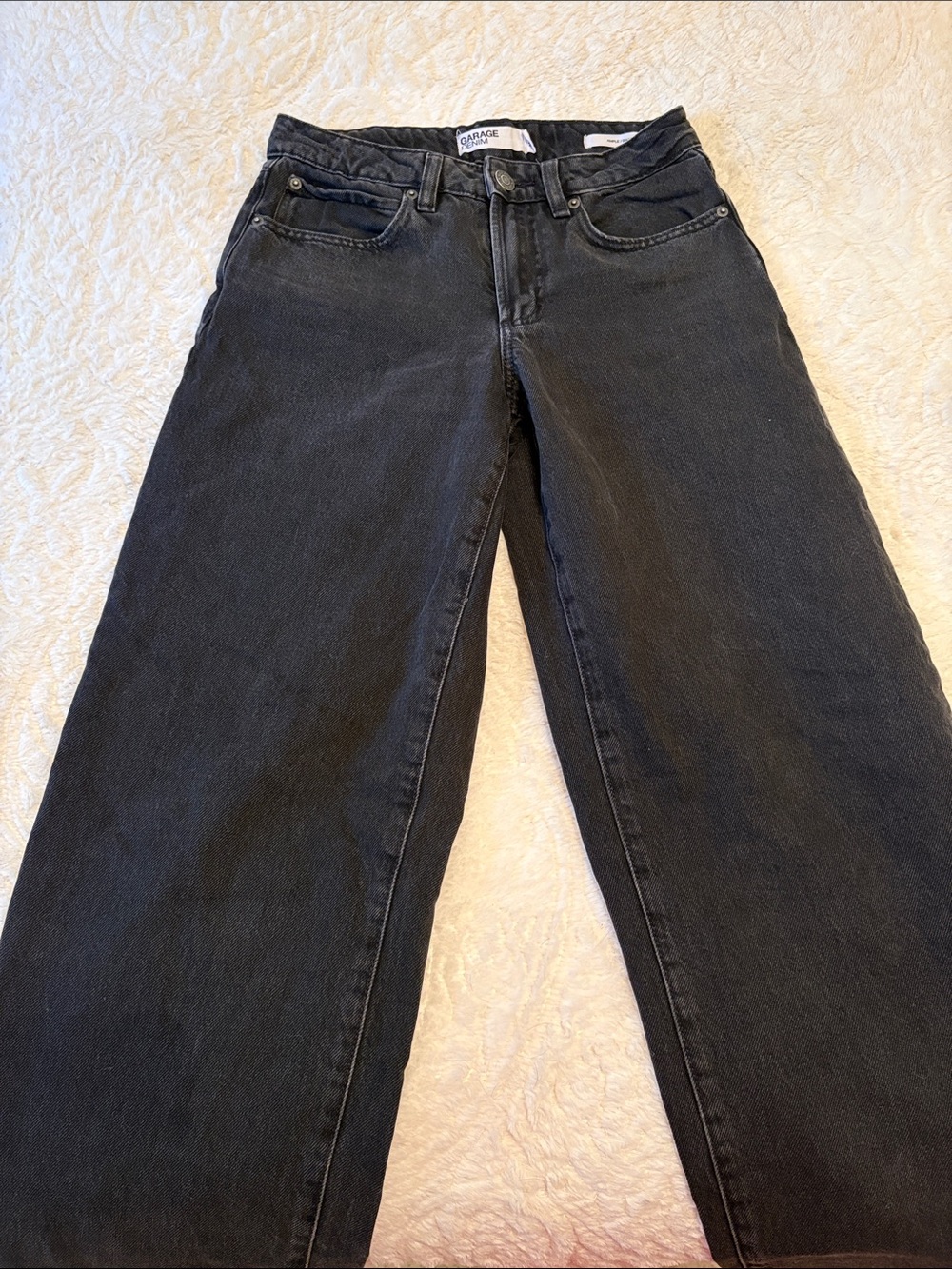 Garage Black Wide-Leg High-Rise Jeans - Picture 1 of 1